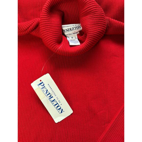Pendleton Red Turtleneck Stretch Knit Sweater Top 100% Cotton NWT Women’s M - Picture 3 of 6
